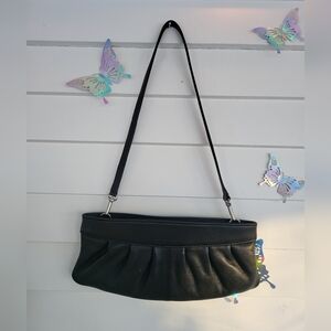 Vintage Black Leather Shoulder Bag